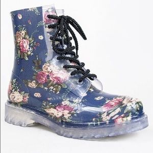 Dirty Laundry Navy Rendition Floral Rain Boot